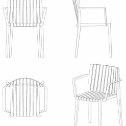 Poltroncina da giardino moderna Spritz by Vondom, in polipropilene, 4 pezzi