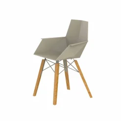 Poltroncina da Soggiorno di Design in Polipropilene e Legno - Faz Wood by Vondom