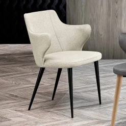 Poltroncina da Soggiorno Elegante Tessuto Colorato e Metallo Nero - Duchessa