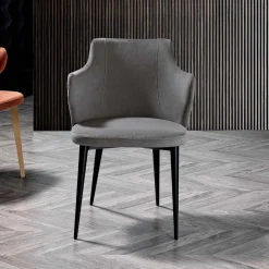 Poltroncina da Soggiorno Elegante Tessuto Colorato e Metallo Nero - Duchessa