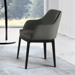 Poltroncina da Soggiorno in Diversi Tessuti e Legno Massello Made in Italy - Evy