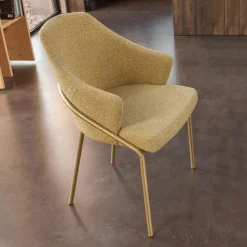 Poltroncina in Metallo e Seduta in Tessuto Riciclato Made in Italy - Salvia