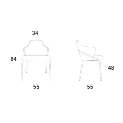 Poltroncina in Metallo e Seduta in Tessuto Riciclato Made in Italy - Salvia