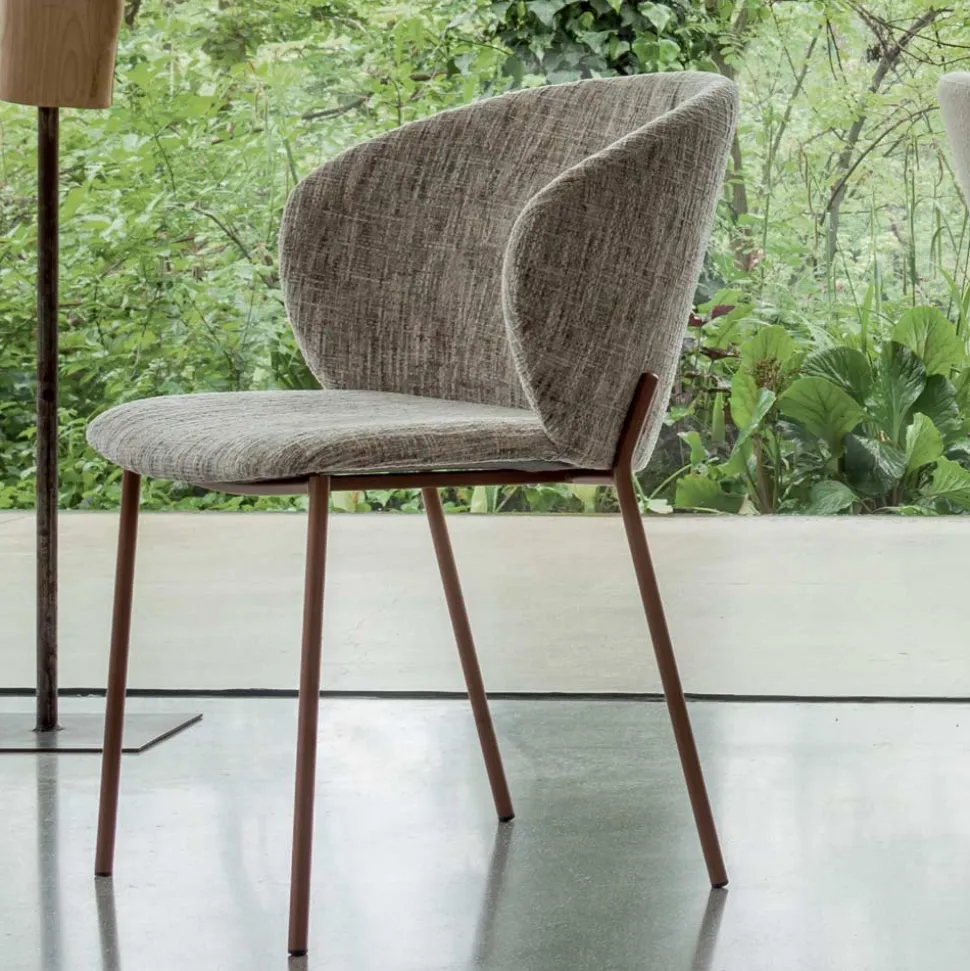 Poltroncina in Metallo e Seduta in Cachemire Neve Made in Italy - Edera