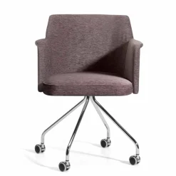 Poltroncina per Ufficio Girevole con Ruote e Braccioli Made in Italy - Felix
