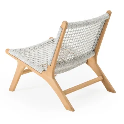 Poltroncina Relax da Esterno in Teak ed Intreccio in Corda - Arjuna