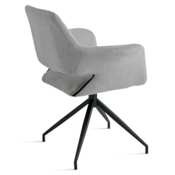 2 Poltroncine Girevoli 180° Imbottite in Tessuto e Struttura in Metallo - Ivana