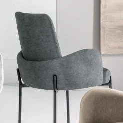 4 Poltroncine in Tessuto Colorato e Struttura in Metallo Verniciato - Lamberta