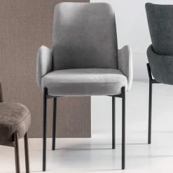 4 Poltroncine in Tessuto Colorato e Struttura in Metallo Verniciato - Lamberta