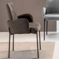 4 Poltroncine in Tessuto Colorato e Struttura in Metallo Verniciato - Lamberta