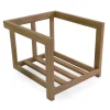 2 Poltrone con Tavolino in Alluminio con Trasferimento Termico Effetto Legno - Camper