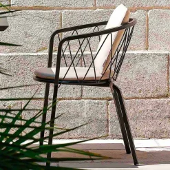 2 Poltrone da Esterno in Metallo Verniciato Impilabili Made in Italy - Adia