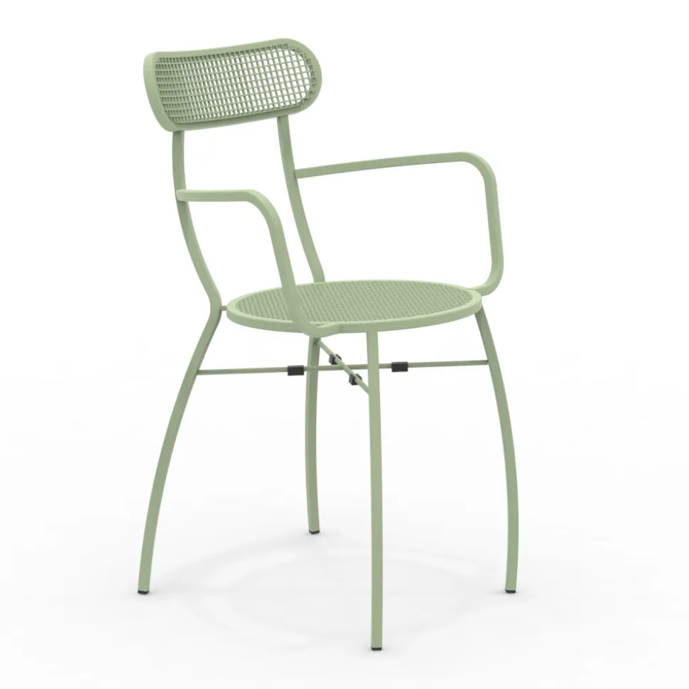 4 Poltrone da Giardino in Metallo di Diversi Colori Made in Italy - Siepe