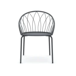 2 Poltrone Impilabili da Giardino in Metallo e Cuscino Made in Italy - Fontana