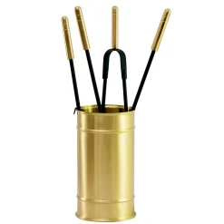 Porta Attrezzi con 4 Strumenti per la Cura del Camino Made in Italy - Fakir