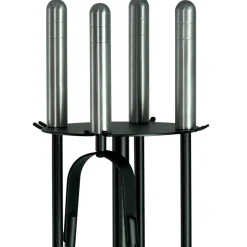 Porta Attrezzi in Metallo con 4 Utensili per il Camino Made in Italy - Safari