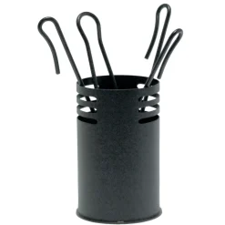Porta Attrezzi per il Camino con 4 Strumenti in Metallo Made in Italy - Baobab