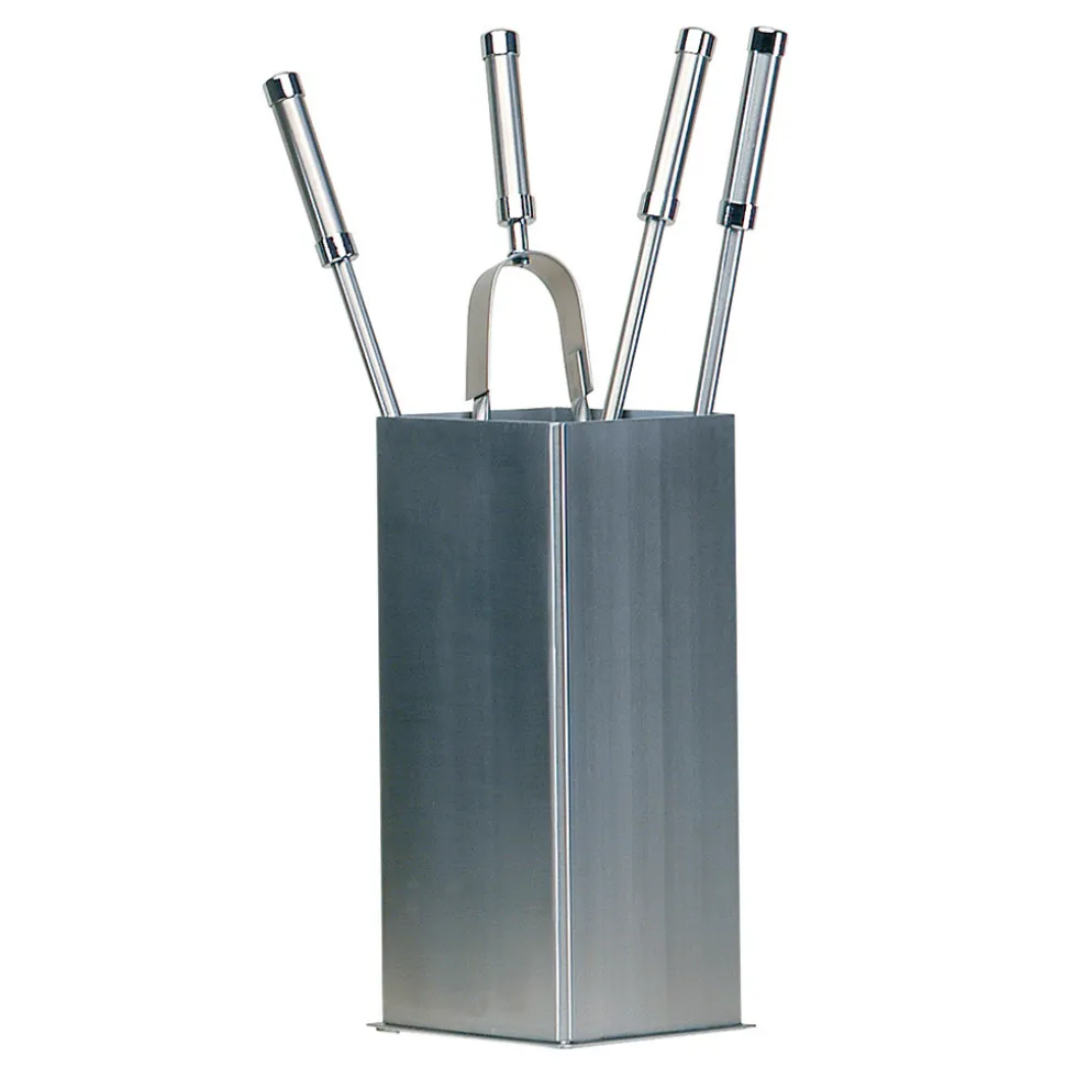 Porta Attrezzi Quadrato in Acciaio Inox e 4 Accessori Made in Italy - Iena