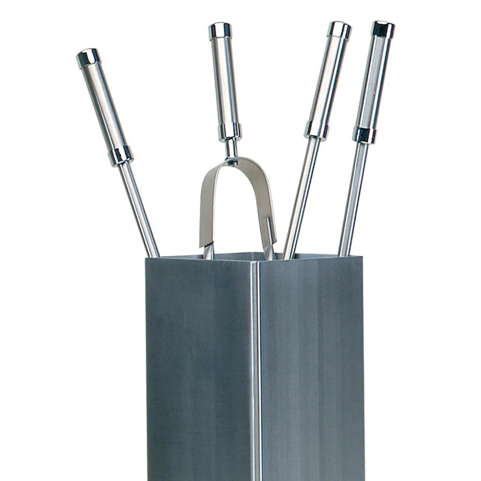 Porta Attrezzi Quadrato in Acciaio Inox e 4 Accessori Made in Italy - Iena