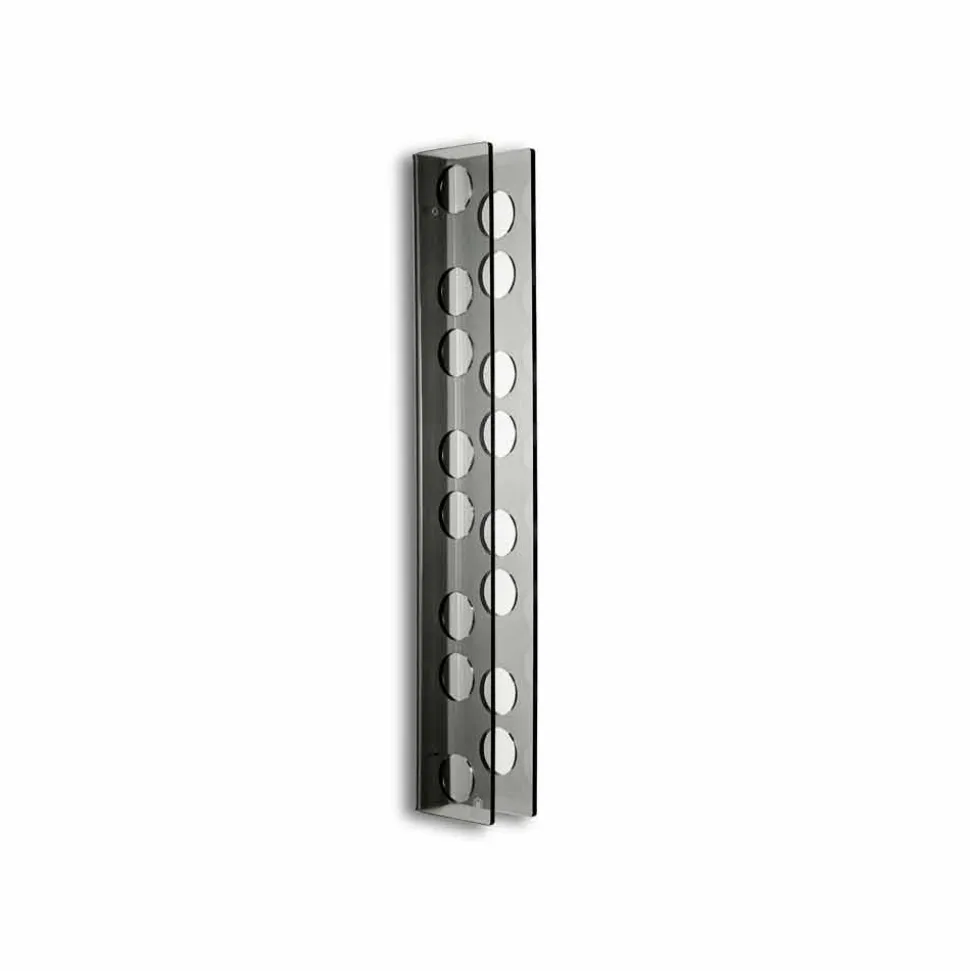 Porta bottiglie da muro fumé Baby small L6xH60xP11cm, design moderno