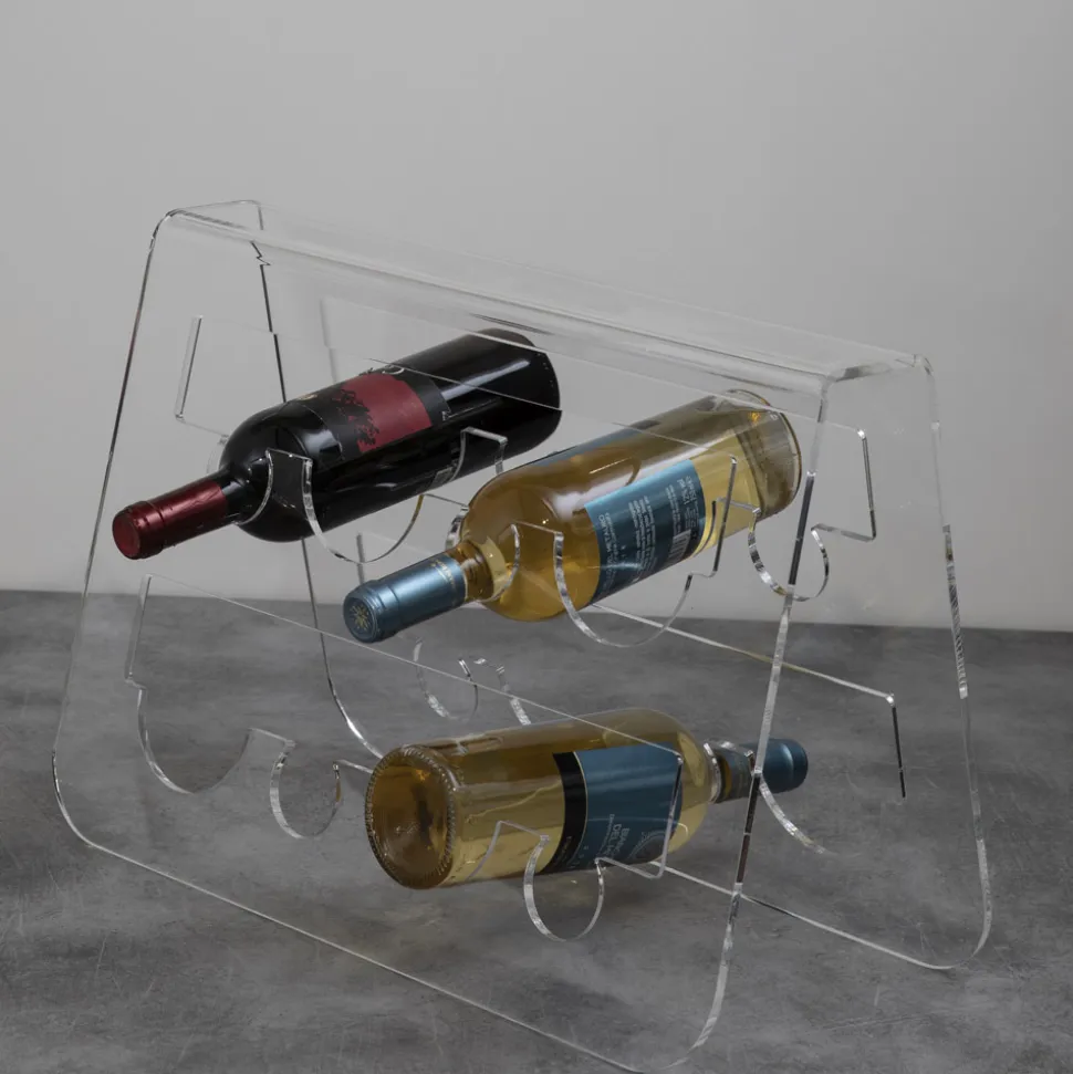 Portabottiglie Vino da Terra in Cristallo Acrilico Trasparente - Dappino