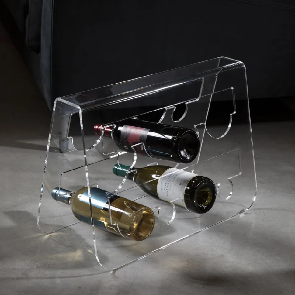 Portabottiglie Vino da Terra in Cristallo Acrilico Trasparente - Dappino
