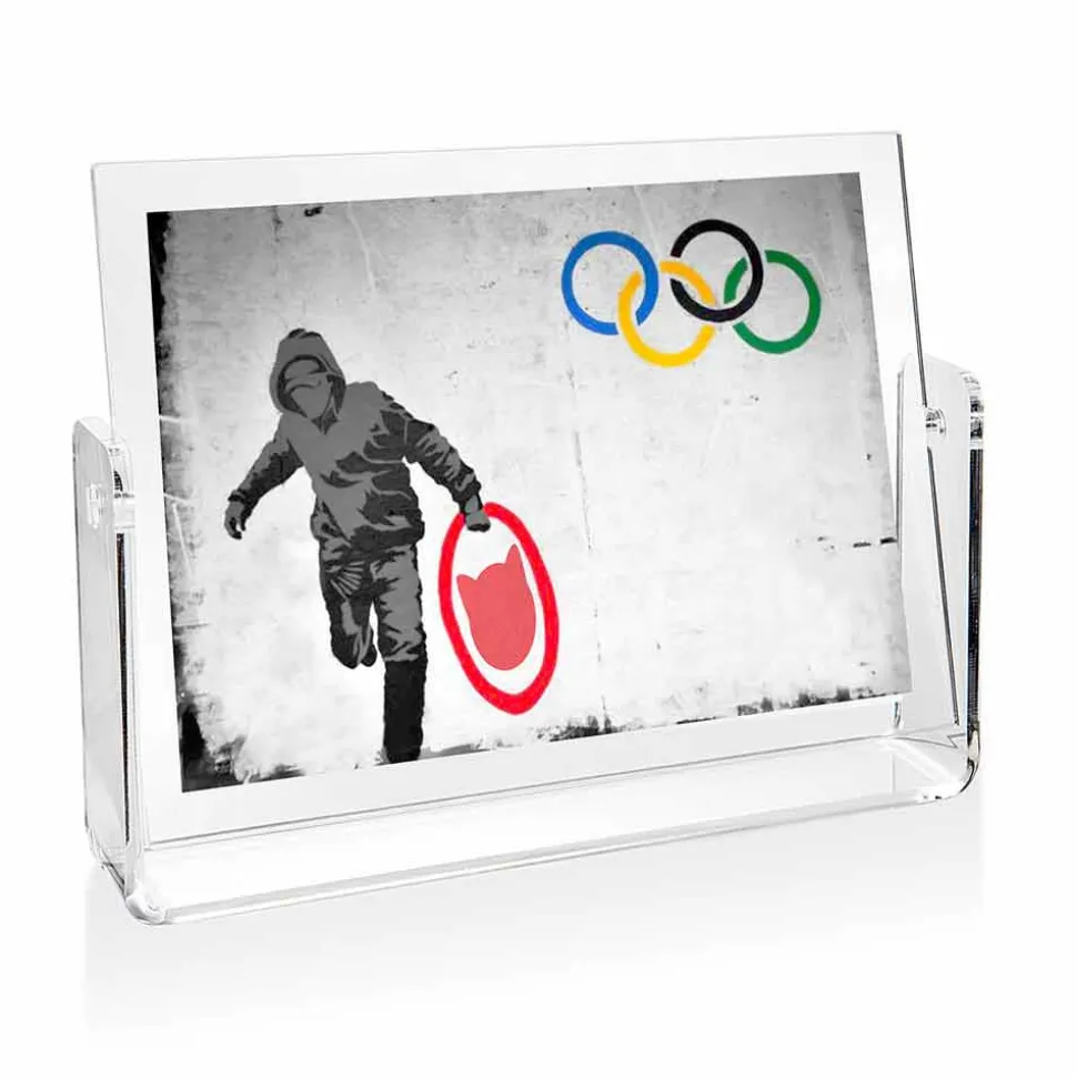 Portafoto Bifacciale in Plexiglass Trasparente Design Girevole 2 Pezzi - Miky