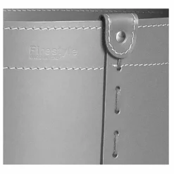 Portalegna cilindrico in cuoio rigenerato con ruote Tonda Firestyle