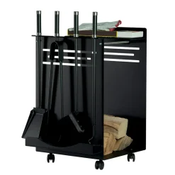 Portalegna con Porta Attrezzi con 4 Accessori Intergrati Made in Italy - Gufo