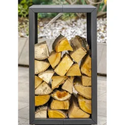 Portalegna da Esterno o Interno di Design, Nero o Corten 45x45xH70  cm - Riviera