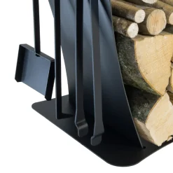 Portalegna da Interno in Acciaio con 3 Accessori Made in Italy - Nelumbo
