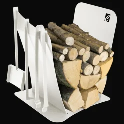 Portalegna da Interno in Acciaio con 3 Accessori Made in Italy - Nelumbo