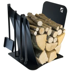 Portalegna da Interno in Acciaio con 3 Accessori Made in Italy - Nelumbo