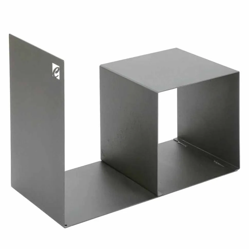 Portalegna da Interno in Acciaio Colorato con Tavolino Made in Italy - Cecio