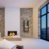 Portalegna da Terra/Muro in Acciaio Nero a Colonna di Design Moderno - Grecale