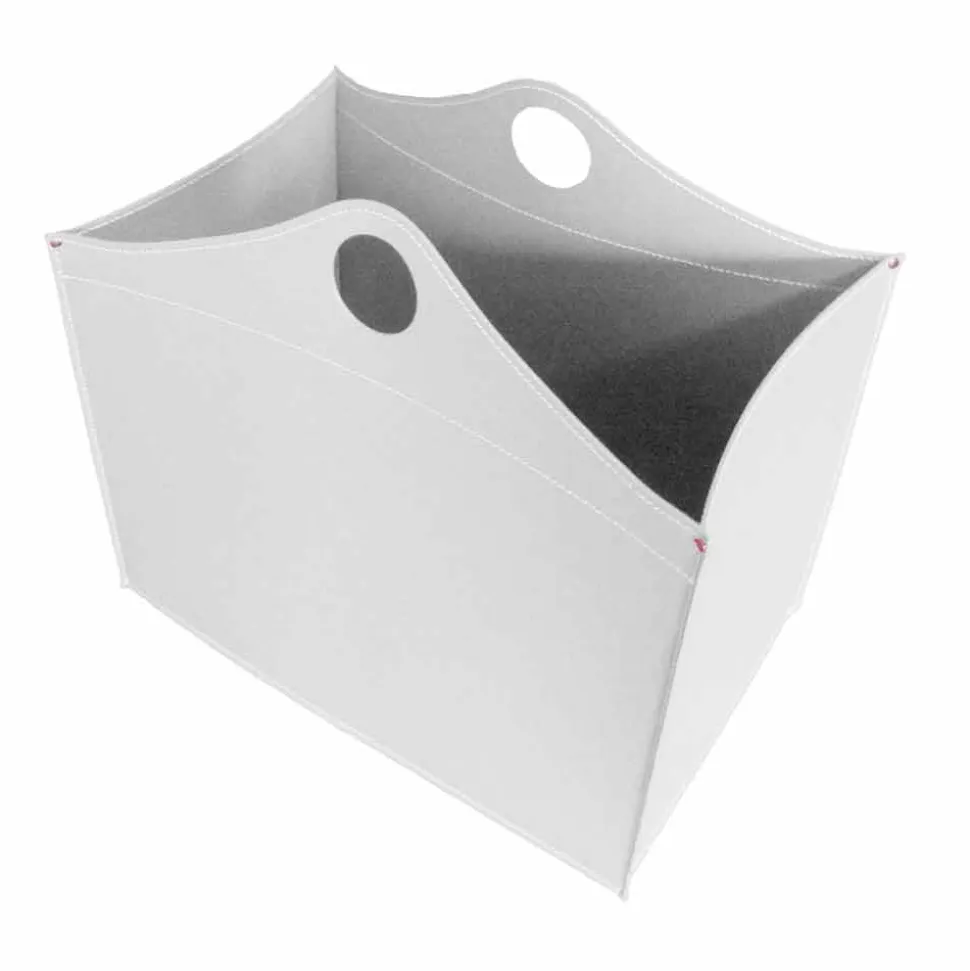 Portalegna in cuoio rigenerato con ruote WoodBag made in Italy