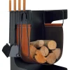 Portalegna in Ecopelle e Metallo con 4 Accessori Made in Italy - Cammello