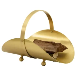 Portalegna in Ottone con Maniglia e 4 Piedini Made in Italy - Tigre