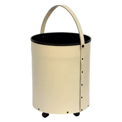 Portalegna Rotondo in Ecopelle con Ruote Made in Italy - Camaleonte