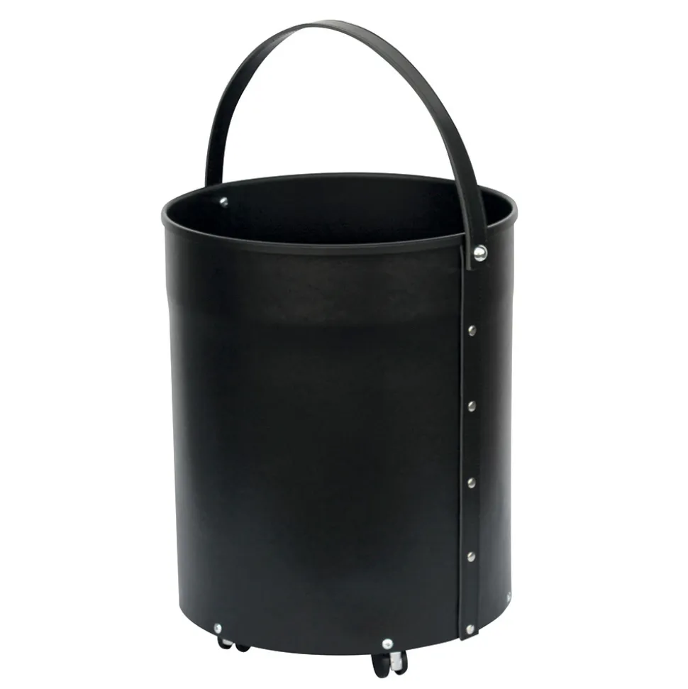 Portalegna Rotondo in Ecopelle con Ruote Made in Italy - Camaleonte