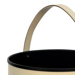 Portalegna Rotondo in Ecopelle con Ruote Made in Italy - Camaleonte