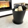 Portalegna Tondo per Interno in Acciaio Nero Design Moderno Italiano - Favonio