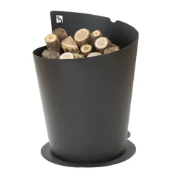 Portalegna Tondo per Interno in Acciaio Nero Design Moderno Italiano - Favonio