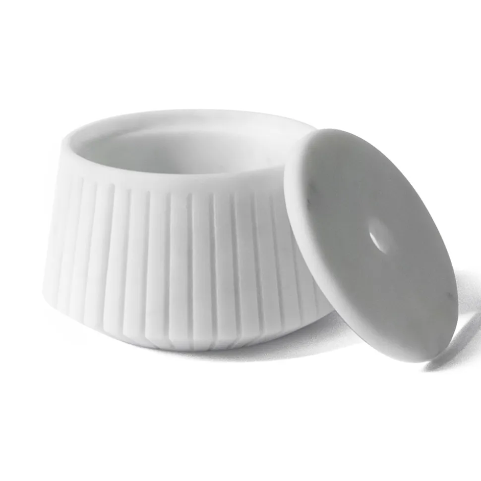 Portaoggetti a Righe Marmo Bianco Carrara o Nero Portoro Design - Cairo