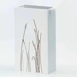 Portaombrelli Bianco in Legno Decorato Design Moderno Rettangolare - Filigrano
