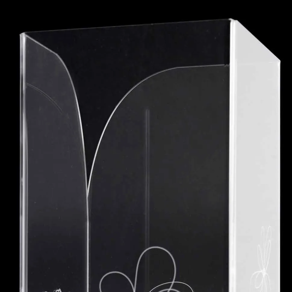Portaombrelli Plastica Trasparente con Foglie Stilizzate Incise - Florino