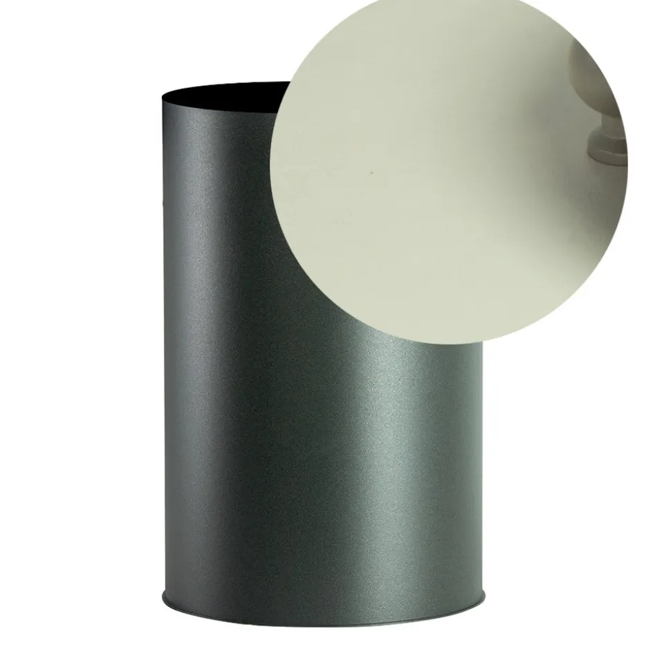 Porta Pellet Cilindrico con Coperchio in Diverse Finiture Made in Italy - Fenicottero