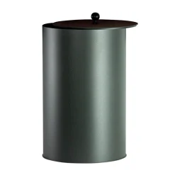Porta Pellet Cilindrico con Coperchio in Diverse Finiture Made in Italy - Fenicottero