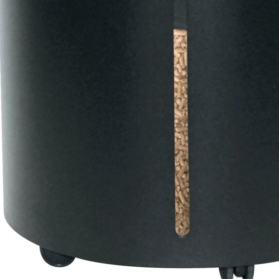 Porta Pellet con Ruote e Coperchio Realizzato in Metallo Made in Italy - Cicogna