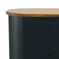Porta Pellet in Metallo con Ruote e Coperchio in Legno Made in Italy - Bisonte